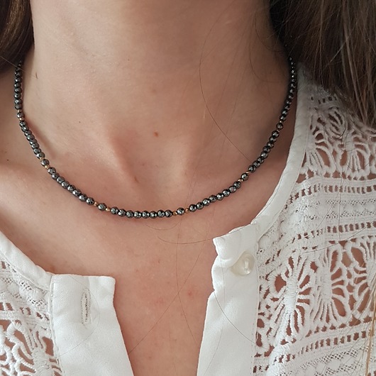 naszyjnik z hematytem LEI handmade 