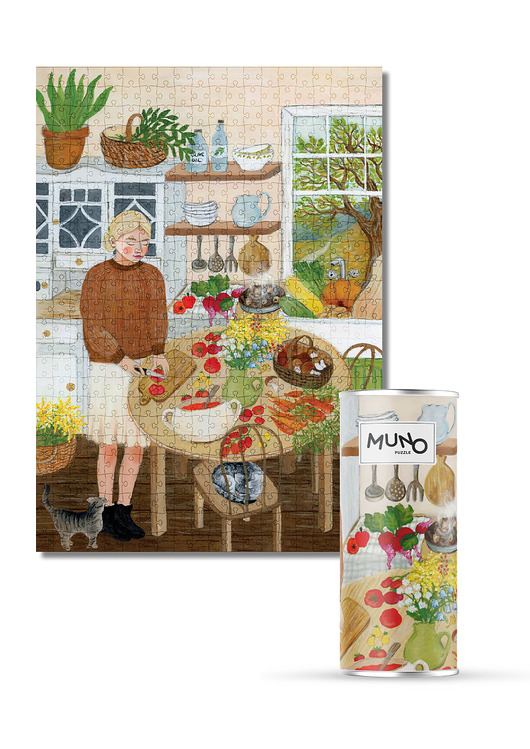 puzzle dla dzieci Muno Puzzle Domowe Przetwory by Asia Spettel 500 el. w ozdobnej tubie