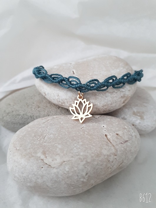 bransoletki na sznurku Bransoletka - Makrama - Kwiat Lotosu