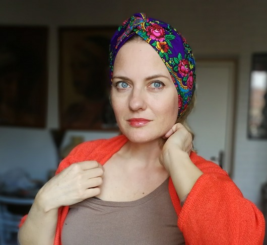 opaska turbanowa ludowa wiosenna folkowa ruda klara