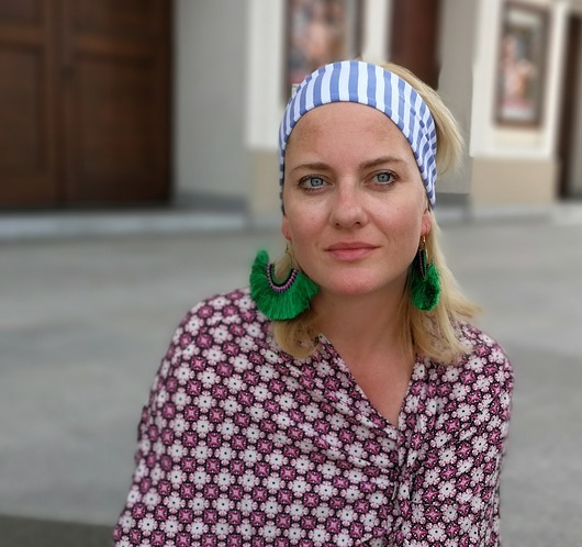 opaska damska w paski sportowa ruda klara