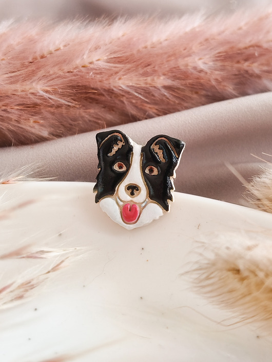 przypinki Pin przypinka z Border Collie broszka z wizerunkiem pieska, pies