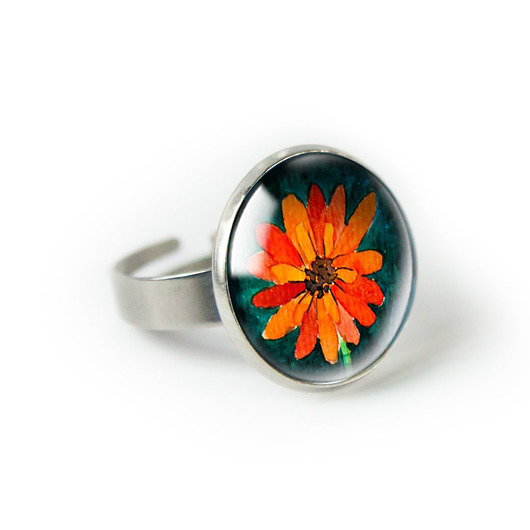 ORANGE FLOWER pierścionek muamua design