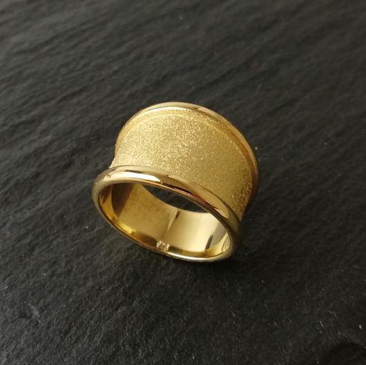 Srebrna piaskowana obrączka, srebro 925 Toros Design