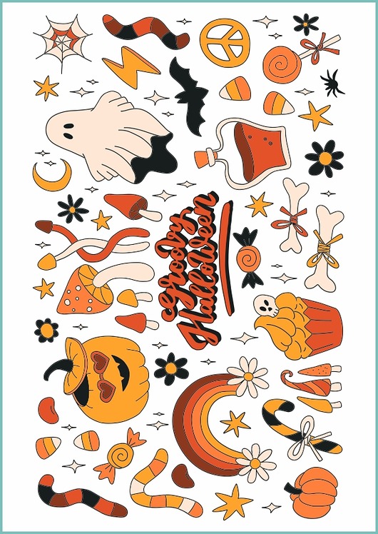 tatuaże zmywalne, tymczasowe Tatuaż tymczasowy "RETRO ZESTWA NA HALLOWEEN 01"
