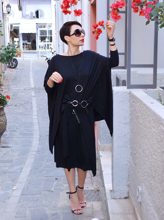 tuniki damskie TUNIKA GEOMETRYCZNA black