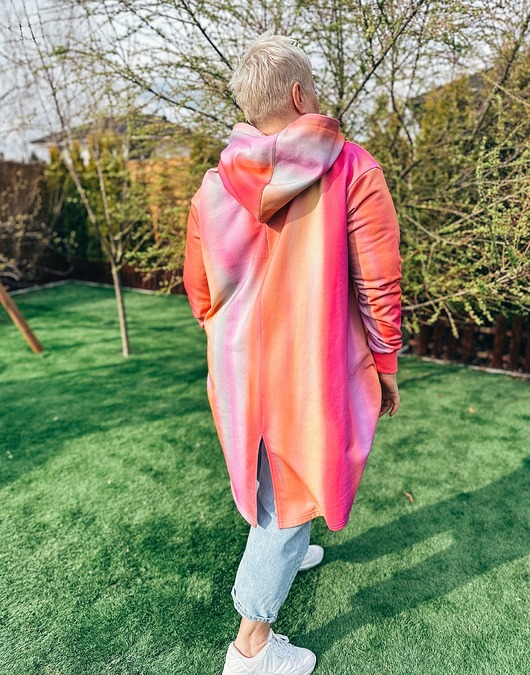 bluza z kapturem damska Bluza damska, asymetryczna "Abstrakcja"