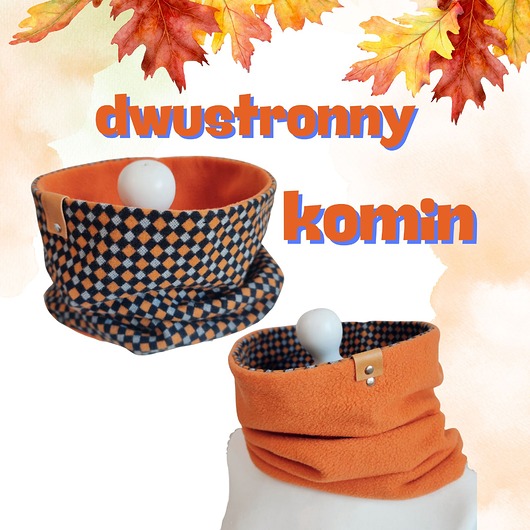 tuby i kominy Komin męski w pomarańczową szachownicę