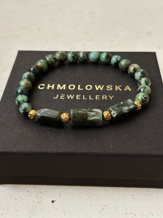 biżuteria męska Bransoletka Męska Serafnit i Turkus Afrykański