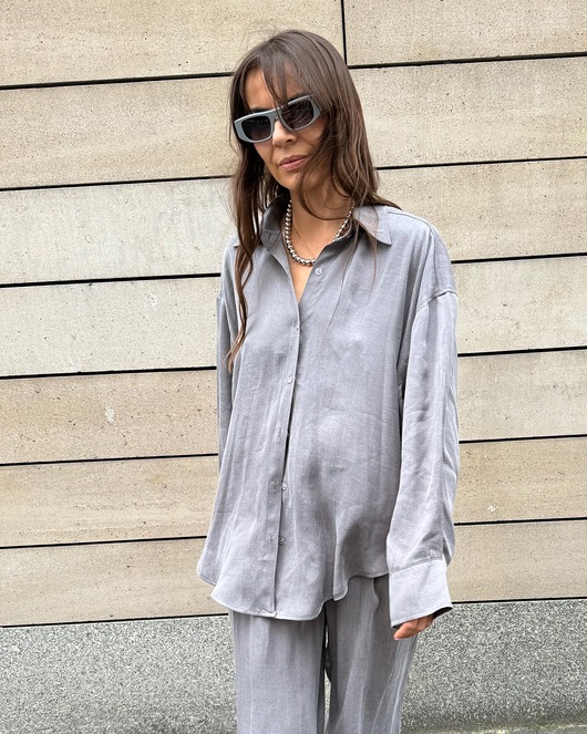 koszule damskie  Koszula Sedate long bossy silver premium