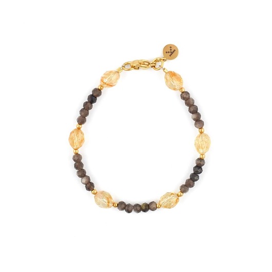 bransoletki z kamieni naturalnych Bransoletka z Kwarcu Dymnego i Kamienia bogactwa