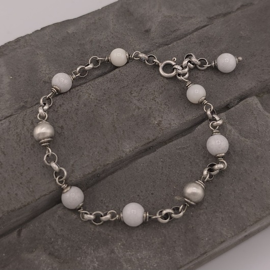 bransoletki z kamieni naturalnych Biały koral - bransoletka