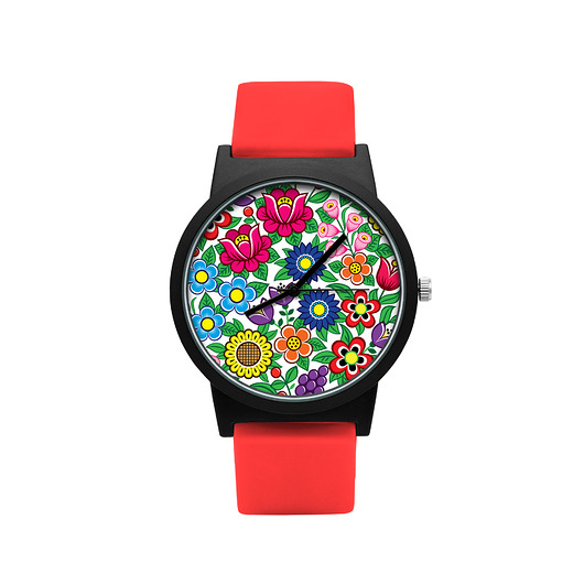 zegarki damskie Zegarek na silikonowym pasku KWIATY ZALIPIA
