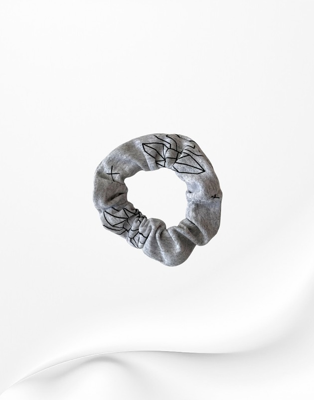 gumki do włosów Scrunchie gumka frotka wąska jelenie szara jasna