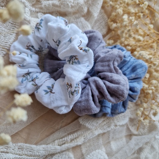 gumki do włosów Zestaw 3 scrunchie