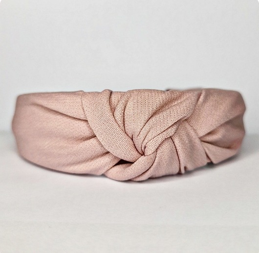 opaski do włosów Opaska z supełkiem pudrowy różowy