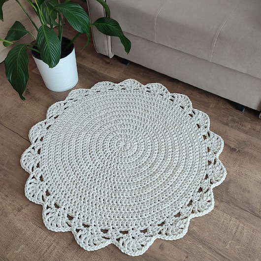 dywany Dywan szydełkowy okrągły ze sznurka bawełnianego 85cm
