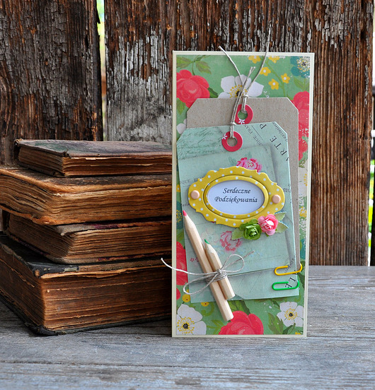 kartki scrapbooking Dla nauczyciela