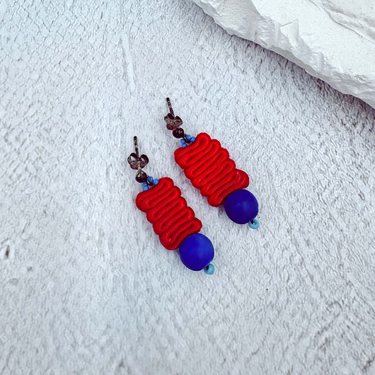 kolczyki soutache Płomienne wibracje