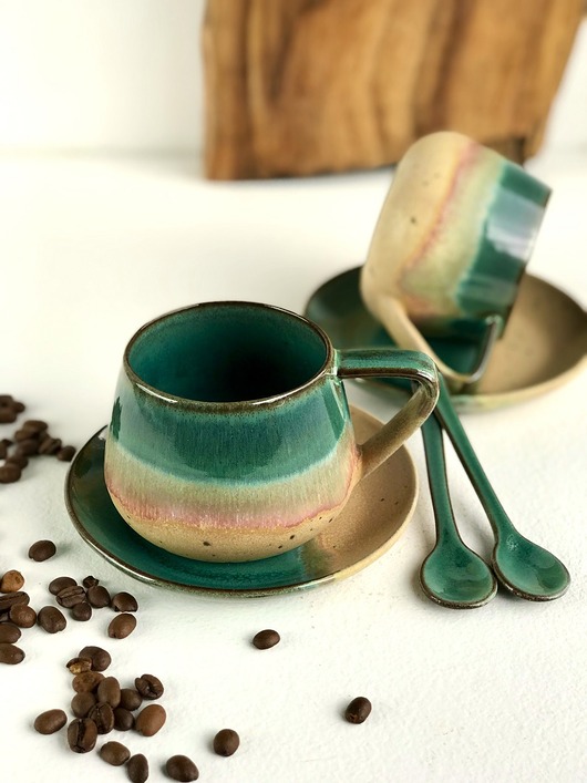 filiżanki Zestaw dla dwojga  filiżanka ceramiczna  - Rajska plaża