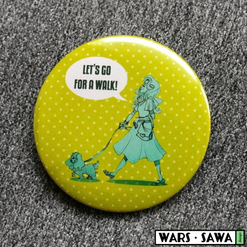 MAGNES 56 mm - Dama z pieskiem zielona! LOVE POLAND DESIGN