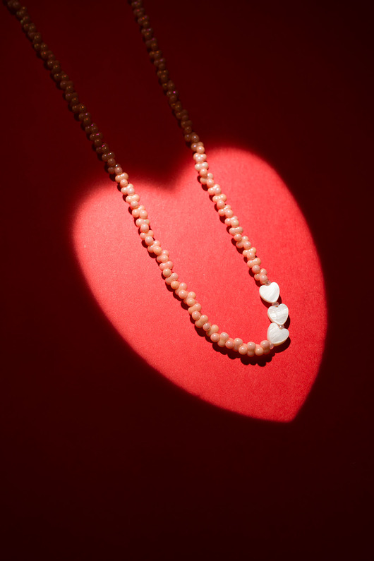 naszyjniki - inne Naszyjnik z koralików walentynki