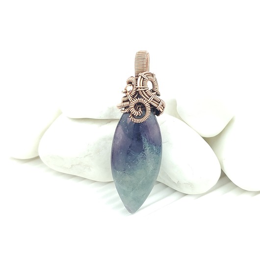wisiory Fluoryt wisiorek wire wrapping