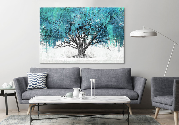 obrazy Obraz na płótnie TURKUSOWE DRZEWO