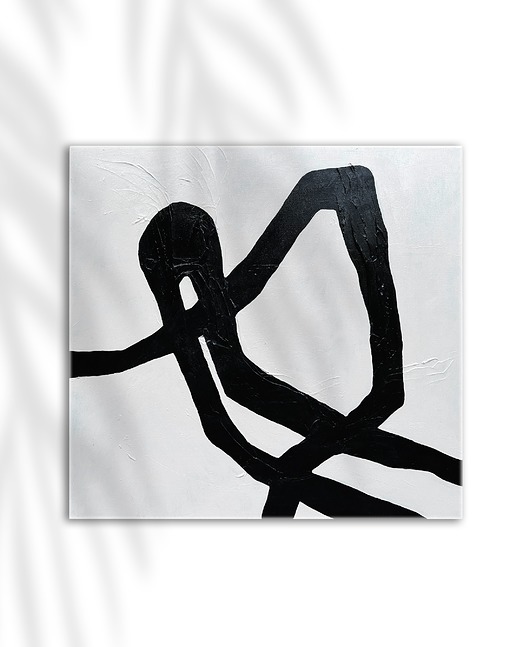 obrazy Obraz na płótnie abstrakcyjny Black Mirror I 70 x 70 cm