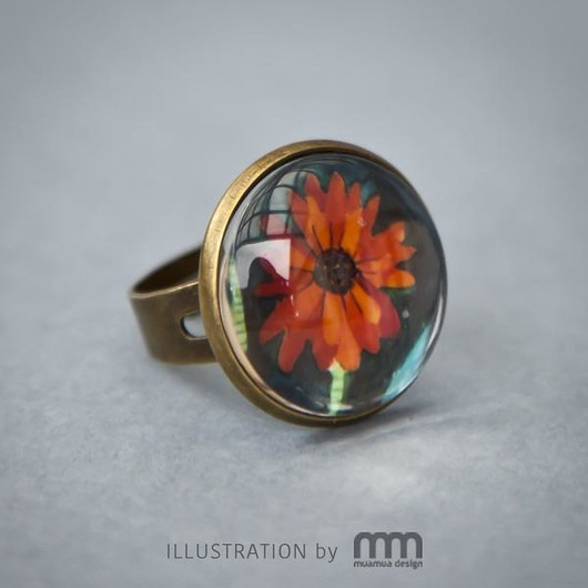 ORANGE FLOWER pierścionek muamua design