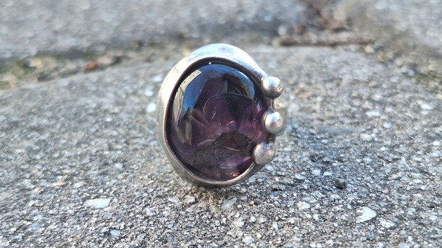 pierścionki - różne Ametyst - pierścionek regulowany