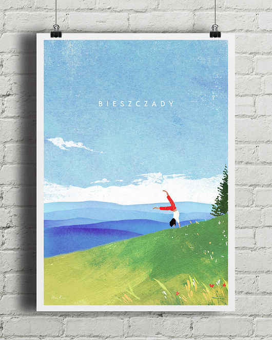 plakaty Plakat Bieszczady - w górach z pozytywną energią