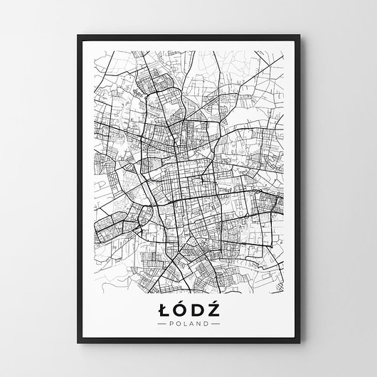 plakaty Plakat Mapa Łódź