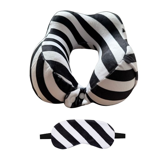 poduszki z grafiką Poduszka podróżna z opaską na oczy Lomma Stripes