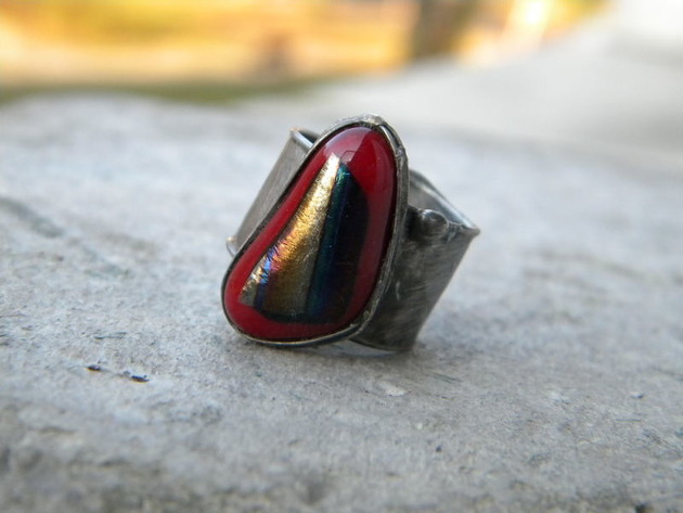 Roman Ancient Ring ;) szkło dichroiczne Beata Trotter