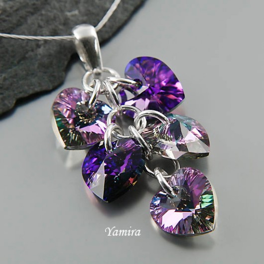 kryształ Swarovski gronka Crystal Heliotrop - zawieszka yamira