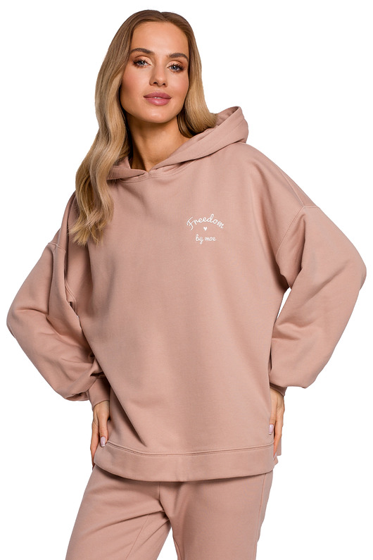 Bluza z kapturem-mokka(M-588) MOE