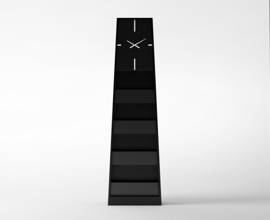 Alfa CLOCK  zegar podłogowy, stojący gazetownik Furia Design