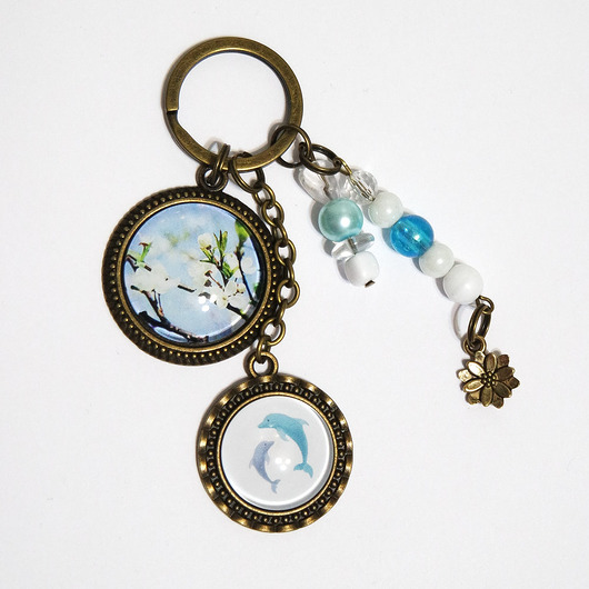 breloki Breloczek - Kwiaty kwitnące, delfiny