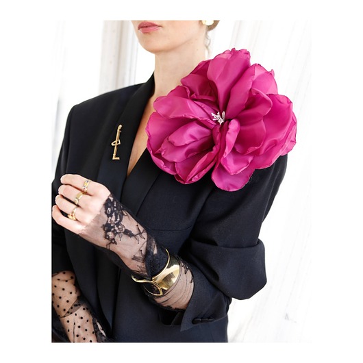 broszki Duża broszka kwiat fuksja