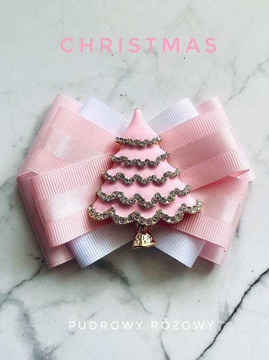 broszki Modowa Brosza z Choinką Pudrowy róż Mikołajki Święta