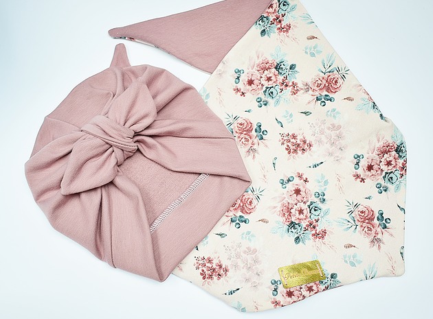 Zestaw wiosenny turban + chusta kwiatki Petite Dame