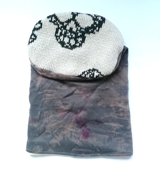 czapka damska męska unisex farbowana recznie ruda klara
