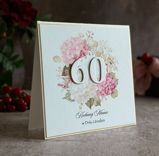 kartki scrapbooking Personalizowana kartka na 60 urodziny, BH 75