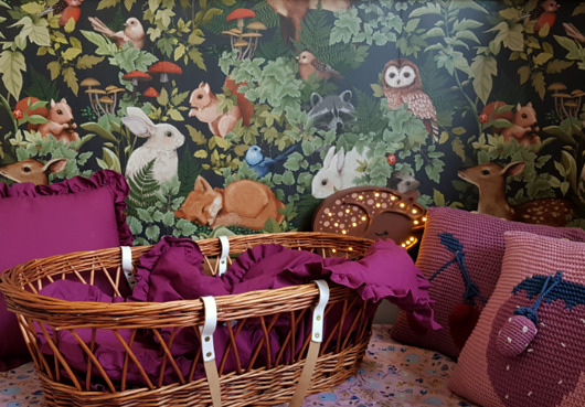  POŚCIEL z falbaną NEWBORN RUBY WINE  The Bears