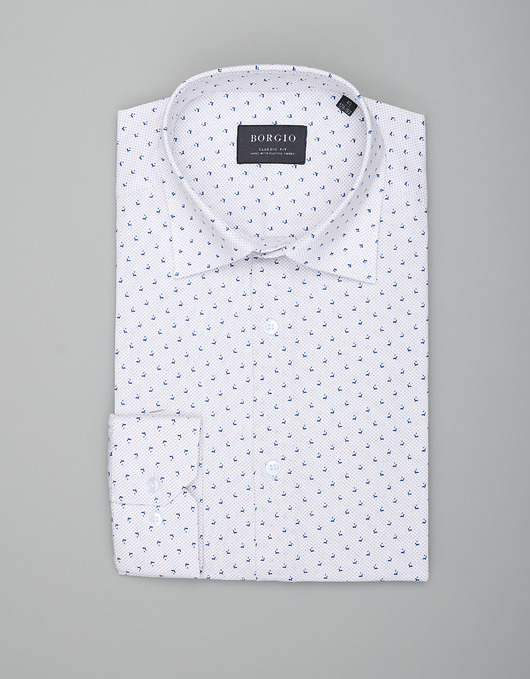 koszule męskie Koszula męska 00347 dł rękaw biały classic