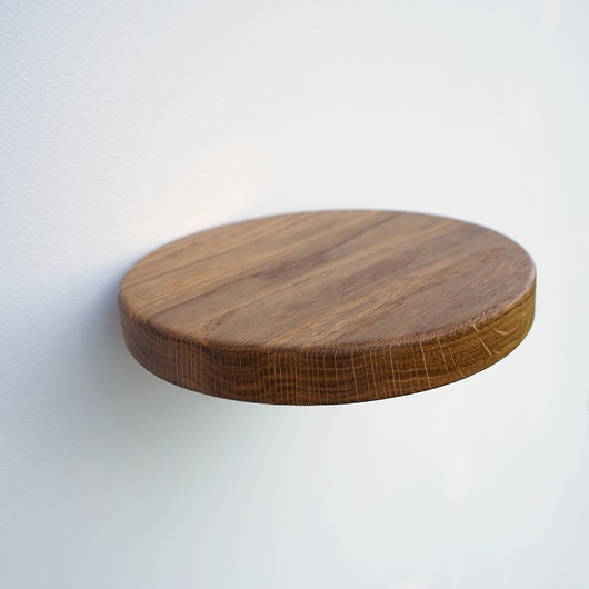 półki Orągła półka dębowa wisząca 17x17 cm