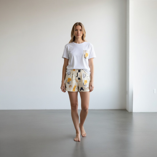 moda - inne Piżama Unisex bawełniana w koty