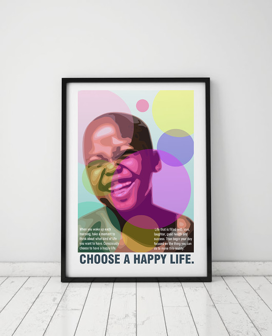 obrazy i plakaty do pokoju dziecięcego Plakat Choose a happy life