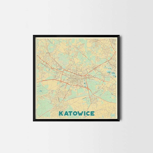 Plakat Katowice Retro - CityArtPosters CityArtPosters